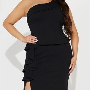 EUC Black Crepe Gown